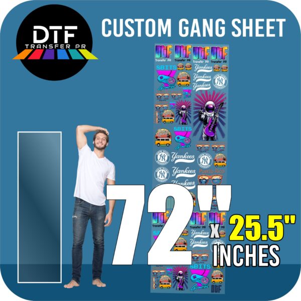 Custom DTF Gang Sheet 24.5 x 72 Inches