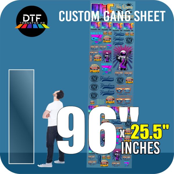 Custom DTF Gang Sheet 25.5 x 96 Inches